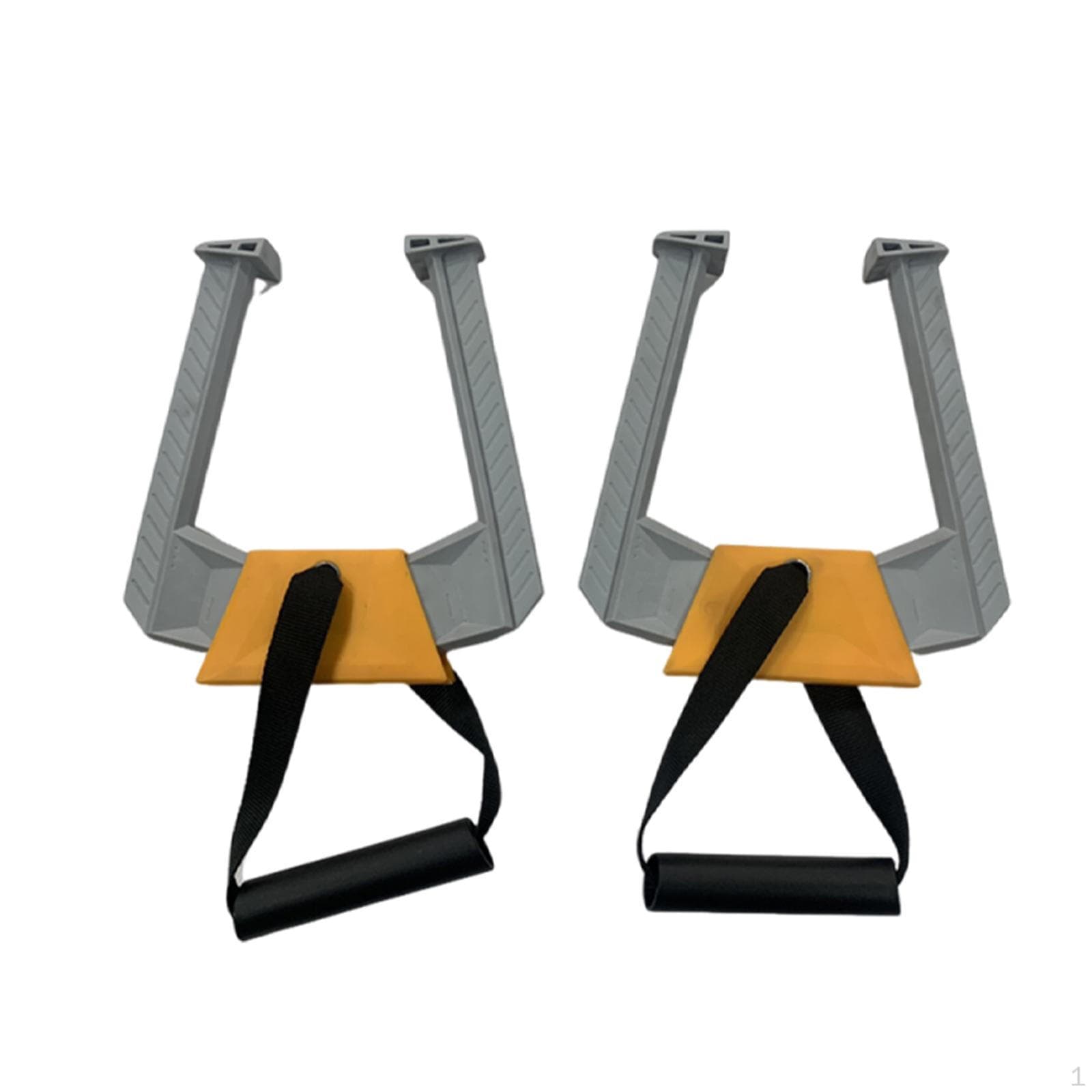 2 Pièces Barre de Traction Portable Équipement de Fitness Poignées Multifonctions pour Cadre de Porte grise