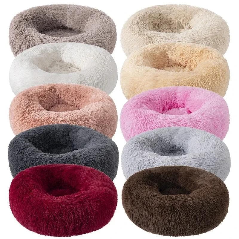 40–80 cm, rundes Haustierbett für große Hunde, superweiches Katzenbett, langes Plüsch-Hundehaus für mittelgroße Hunde, warmes Winterschlafbett