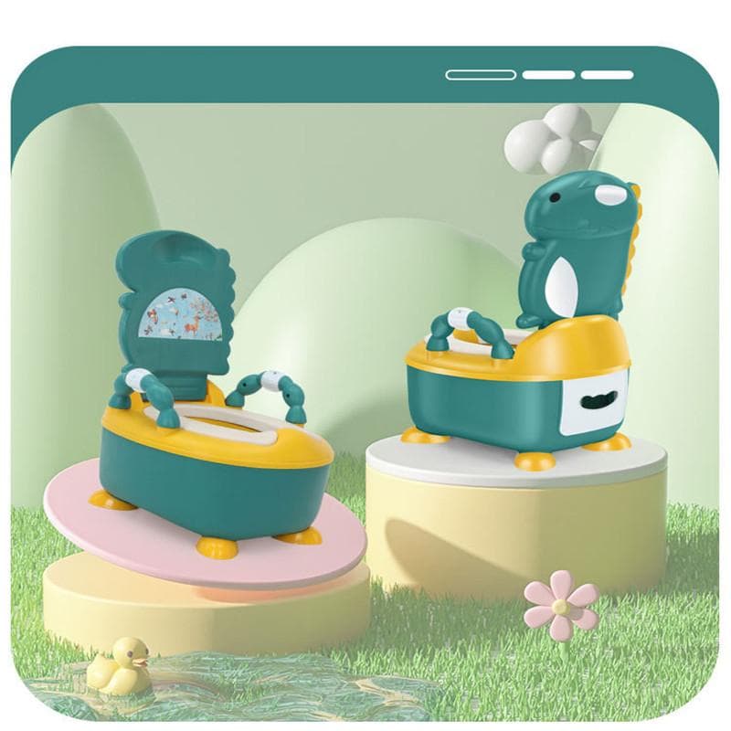 1–6 Jahre alte Kindertöpfe, süßer Baby-Toilettensitz, leicht zu reinigen, Baby-Cartoon-Dinosaurier-Töpfe, tragbares Töpfchen, sicherer