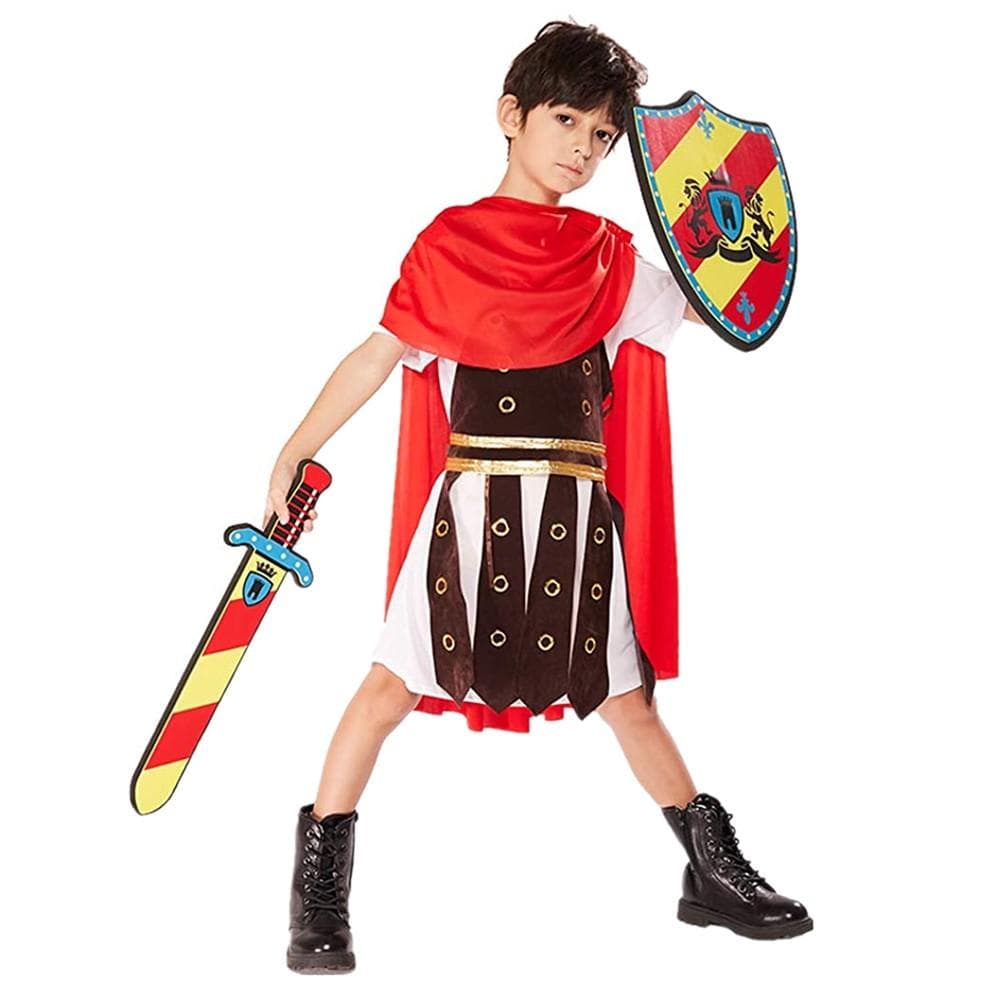 Gladiator-Kostüm für Jungen, Halloween, spartanischer römisch-griechischer Krieger, Toga-Soldat, Kostüm cm
