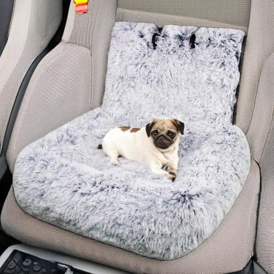 Hunde Autositz Reise Hundebett mit Sicherheitsgurten Plüschiges Haustiersitzkissen mit rutschfester Unterseite Abnehmbares Waschbares Kissen für