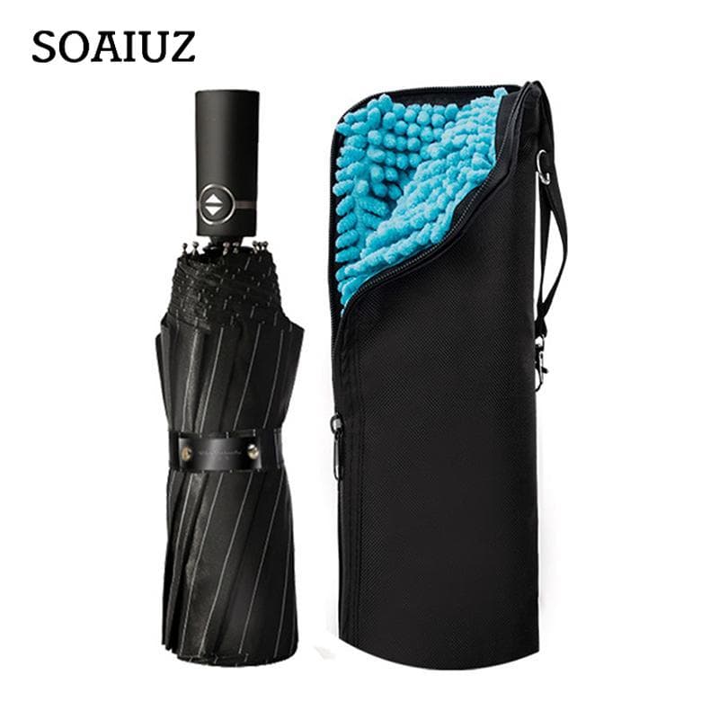 Regenschirm-Aufbewahrungstasche, saugfähige Regenschirm-Tasche, tragbare Regenschirm-Abdeckung schwarz