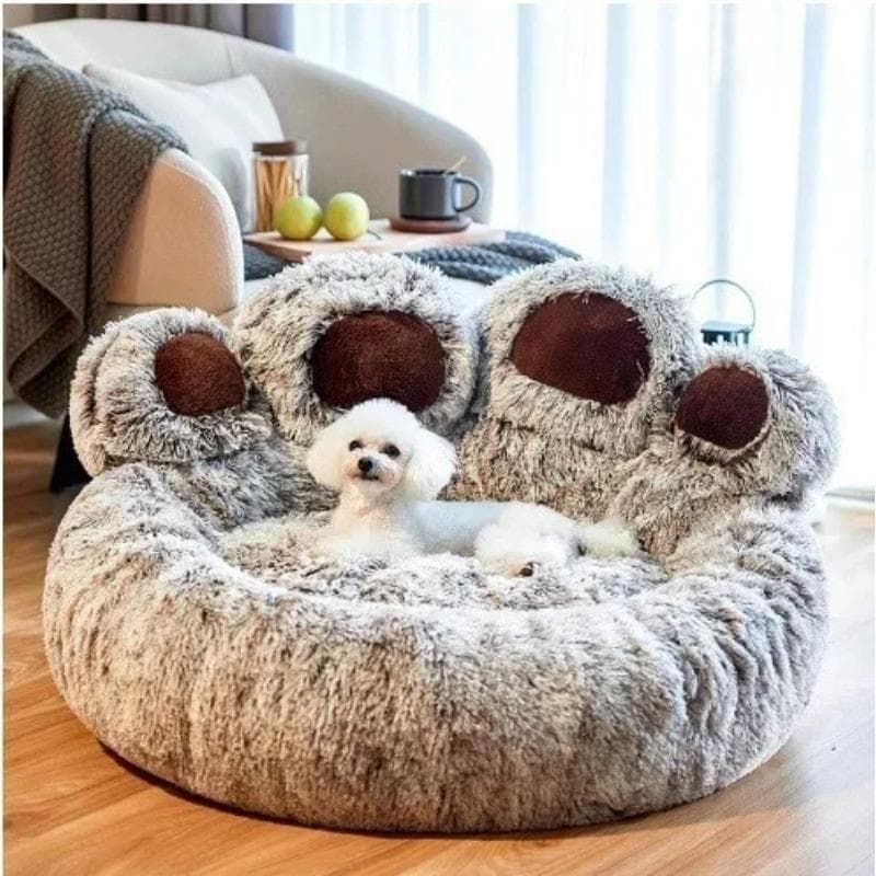 Flauschig gefüttertes Hundebett für große Hunde, Ganzjahres-Warmes Haustier-Sofabett, Waschbare Golden Retriever Corgi Matte schokoladenbraun