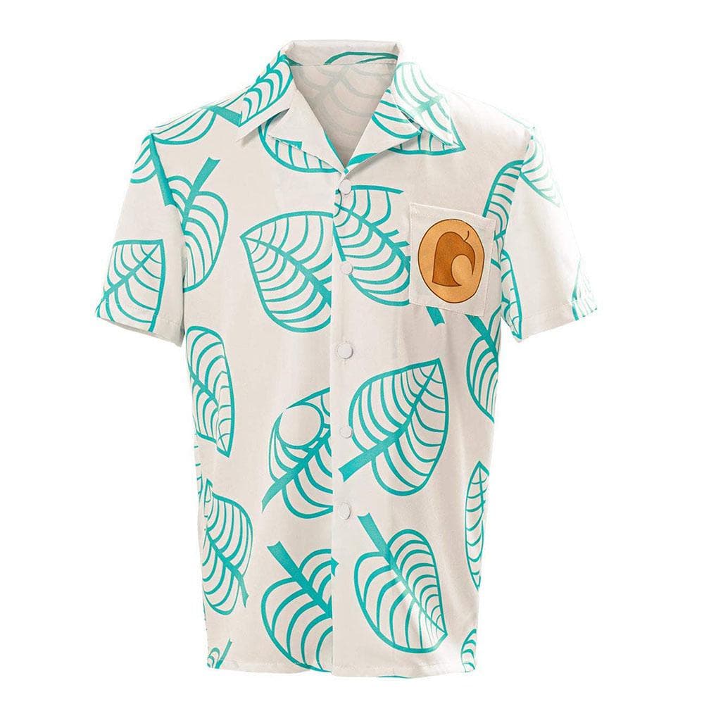 Tom Nook Cosplay Button-down Hemd Tier Spiel Crossing 3D-Druck Hemd Kurzarmhemden Knöpfbare Oberteile cm