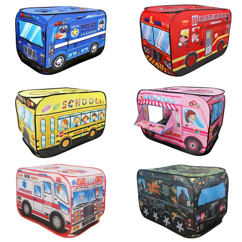 Kinder Kinder Zelt Popup Spielen Zelt Spielzeug Garten Rasen Faltbare Spielhaus Feuerwehrauto Spiel Haus Bus Zelt Indoor Outdoor Spiel rot