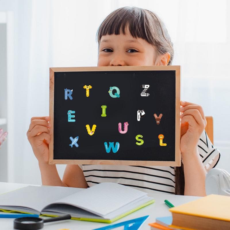 Lettres Magnétiques de l'Alphabet 26 Lettres Majuscules Aimants Colorés Outil Éducatif d'Apprentissage Aimants d'Alphabet Animaux Mignons Pour