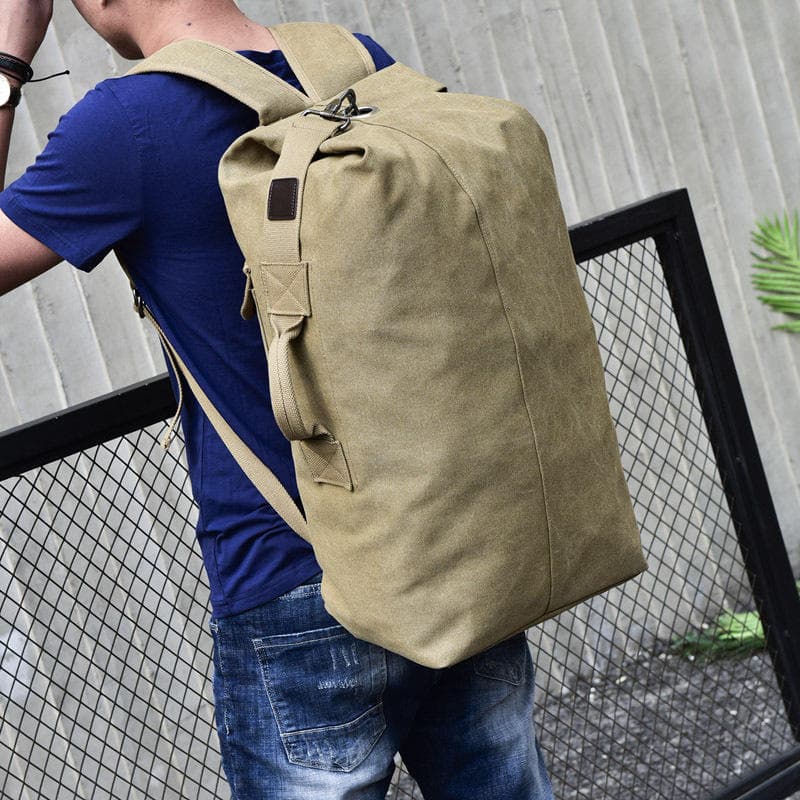 Modischer Canvas-Rucksack mit großer Kapazität, Outdoor-Reiserucksack, Sporttaschen armee grüne
