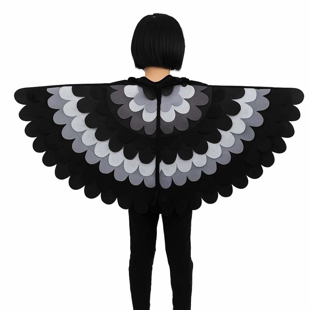 Vogelflügel Halloween Umhang mit Maske Robe Cape Masken-Set Niedliches Halloween Kinderkostüm Kindergeschenke cm
