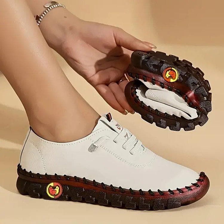 Handgenähte große Damen-Freizeitschuhe aus weichem Rindsleder 2024 cm khaki