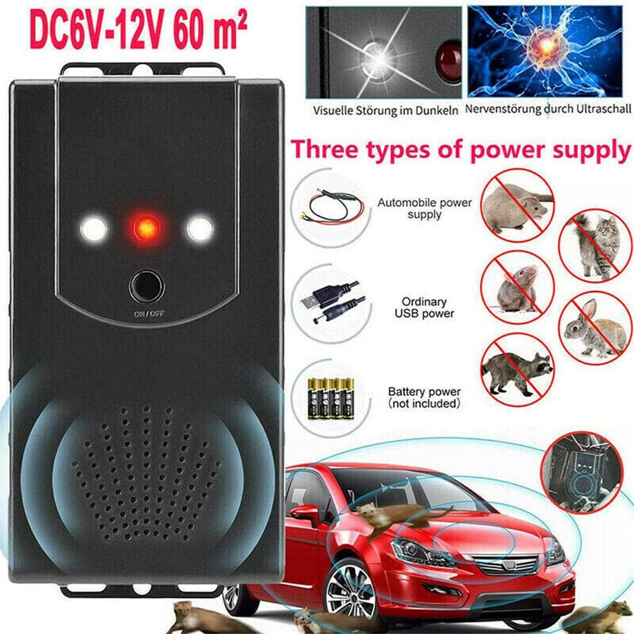 Auto SUV Ultraschall Unter Motorhaube Mäuse Ratten Schädlingsbekämpfung Mausvertreiber Universal