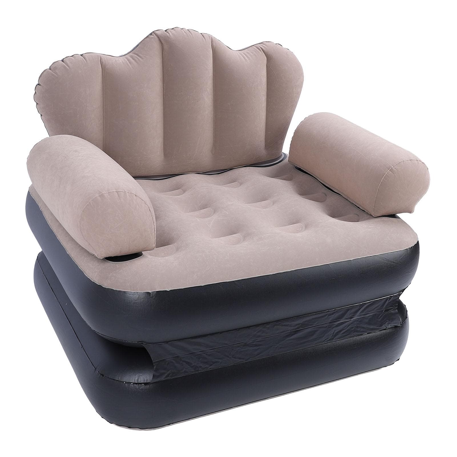 Aufblasbares Schlafsofa, tragbare, faltbare, verdickte, beflockte PVC-Aufblascouch-Matratze für zu Hause und unterwegs