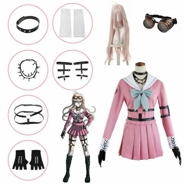 Danganronpa Cosplay Kostüm V3 Killing Harmony MIU Iruma High School Uniform Anzug Outfit cm rosa