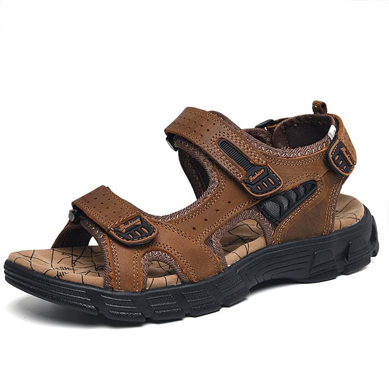 Sommer Herren Leder Strand Sandale Sandalen Leder Leichte Sportsandalen Herren Echtleder Sandalen cm dunkelbraune