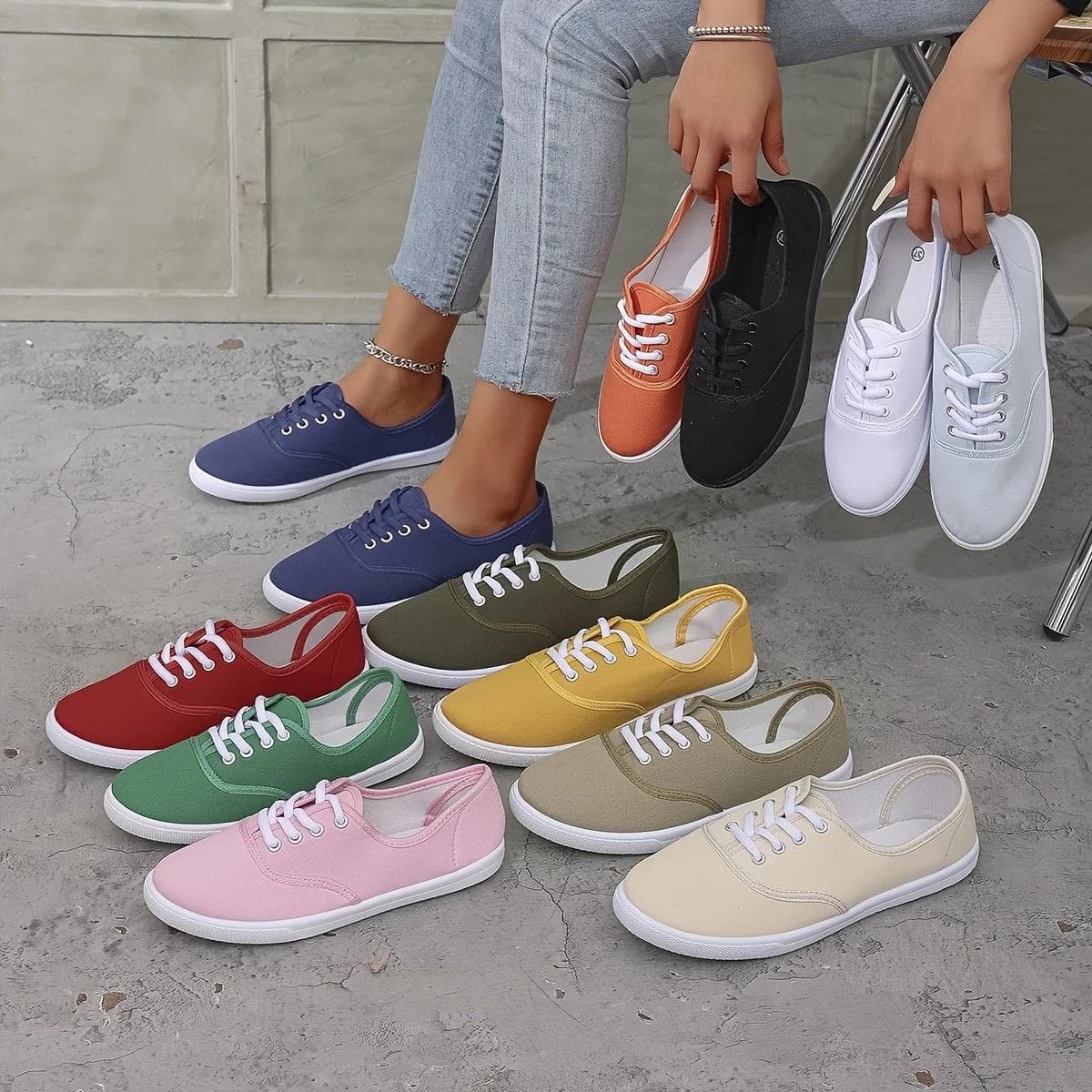 Elegante, atmungsaktive Damen-Sneaker für alle Jahreszeiten in mehreren Farben – bequemes Design mit runder Zehenpartie cm rot