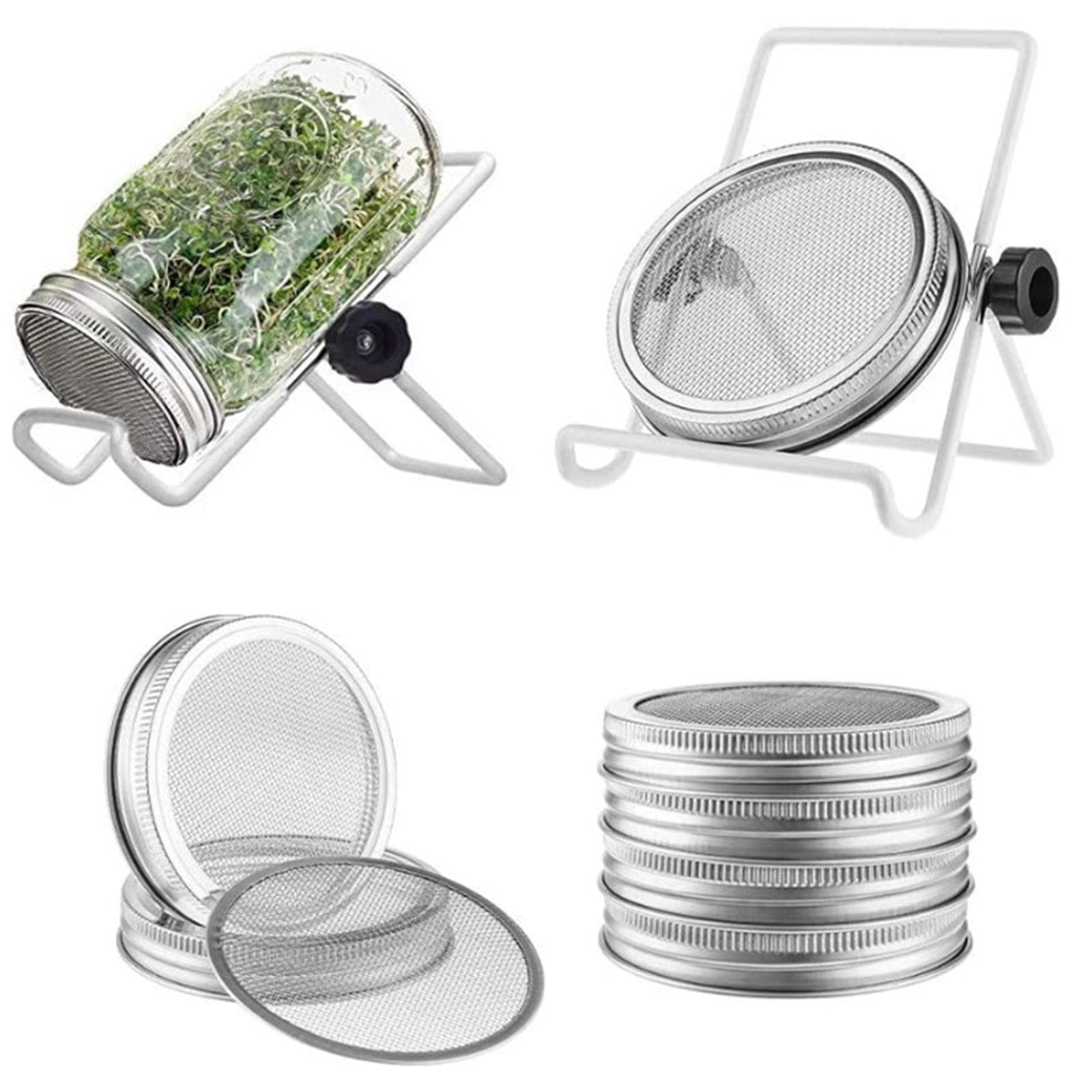 Edelstähle Sprossdeckel für Mason Jar Weithals Keimdeckel für Getreide und Samen Verwendung Gartenwerkzeug