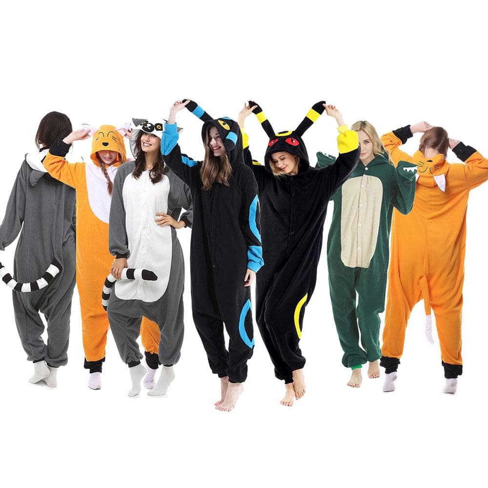 Erwachsene Tier Fox Onesies Kigurumi Pyjamas Niedliche Cartoon-Kostüme Overalls Weihnachten Kapuzen-Nachtwäsche cm