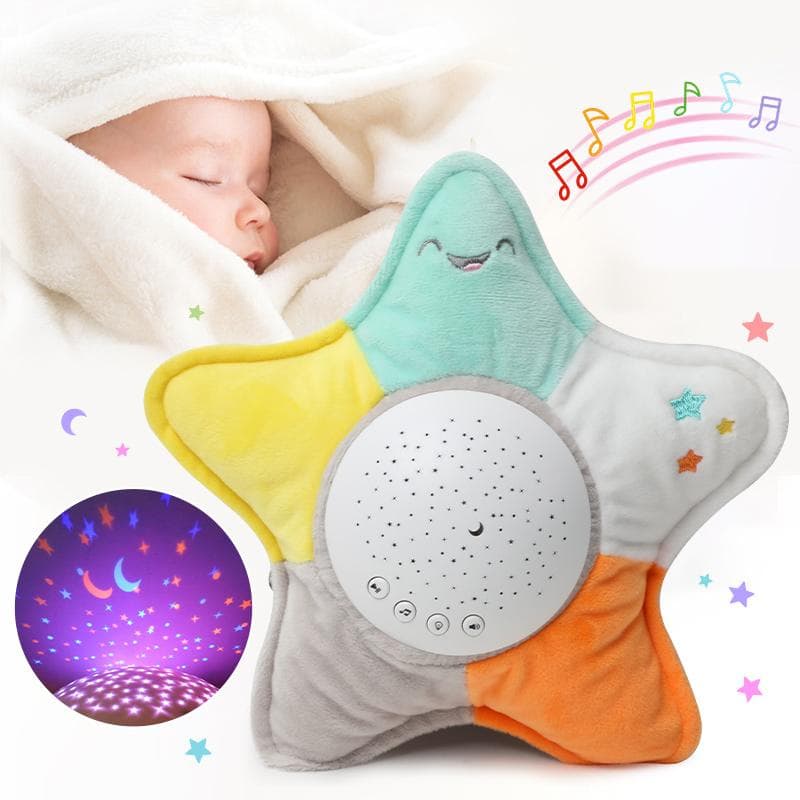Kinder Plüschtiere Stofftiere Schlaf LED Nachtlampe Stofftier Plüschtiere mit Musiklampe Sterne Projektor Licht Babyspielzeug für Mädchen Junge