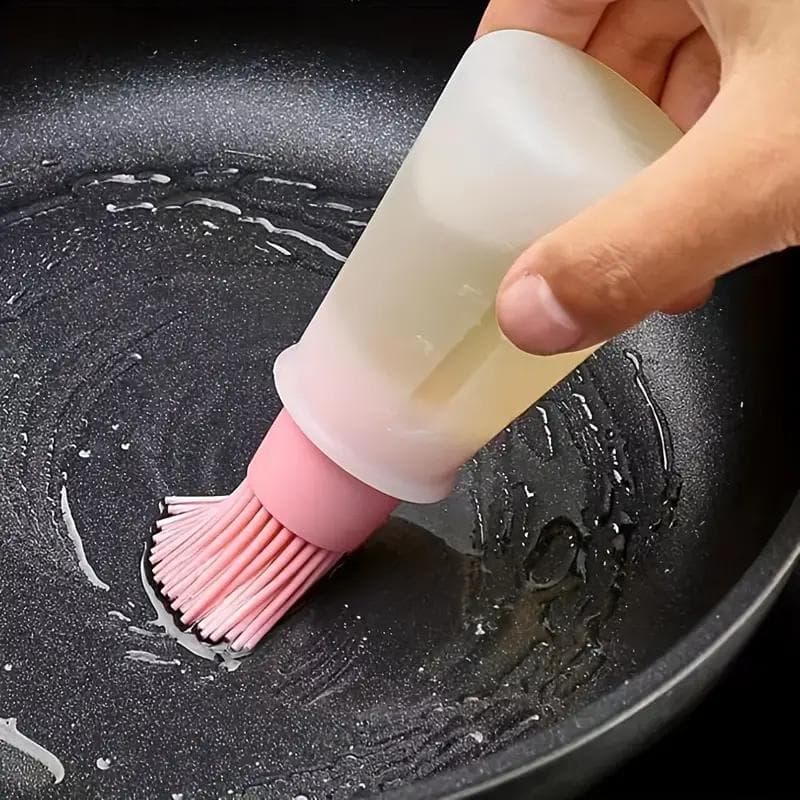 1 Stück Silikon-Backpinsel mit Ölspender – Lebensmittelqualität, perfekt zum Grillen und Backen von Gebäck, unverzichtbar für die Küche grün
