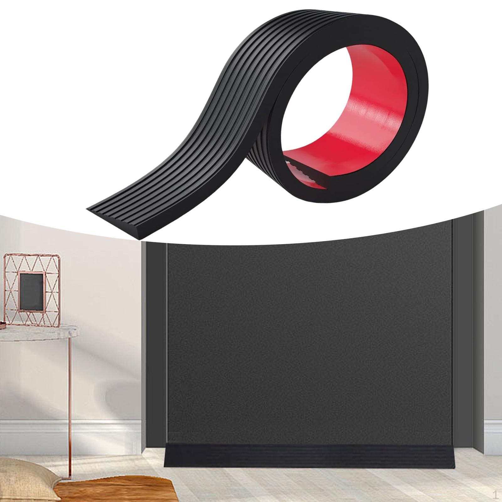 Kompakte Türschwellenrampe, zuschneidbare PVC-Schräge für Treppen und Böden