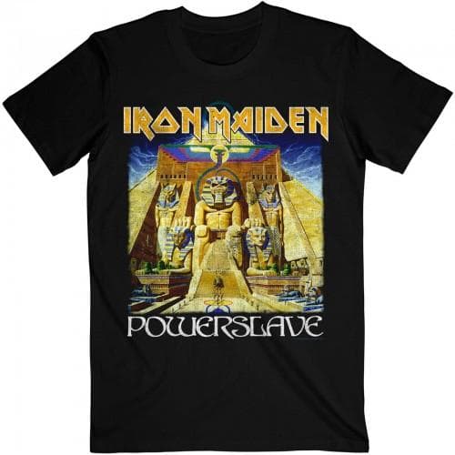 Iron Maiden Unisex-Erwachsene Powerslave World Slavery Tour T-Shirt mit Rückenaufdruck cm schwarz