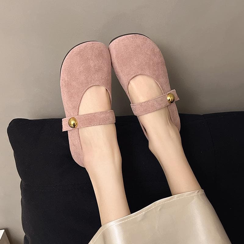 Weichsohlige Birkenstock Einzelschuhe Damen 2025 neu Frühling und Sommer zu Röcken Flachsohlige Mary Jane Schuhe Vielseitige Abend Doudou Schuhe cm