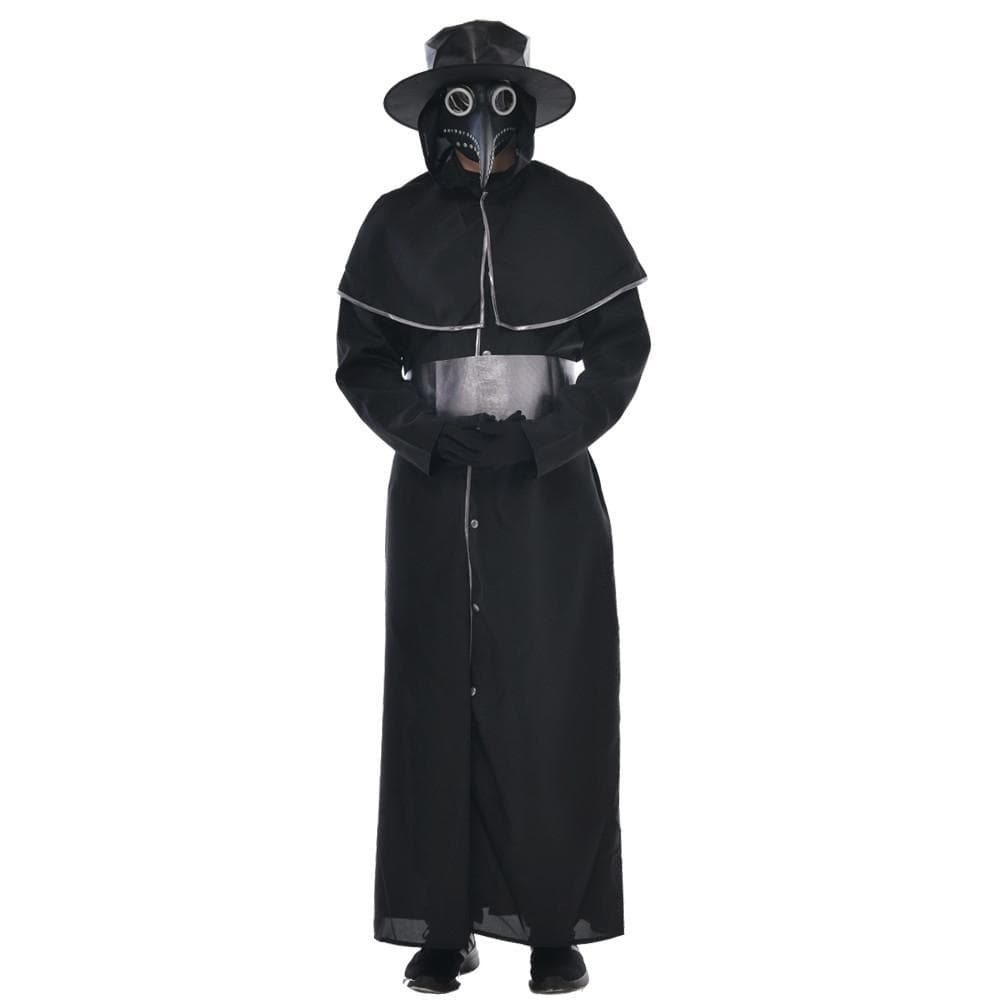 Männer Pest Arzt Robe Kostüm Halloween Party Hexenmeister Mantel Steampunk Mittelalterliche Anzüge mit Hut Maske cm schwarz