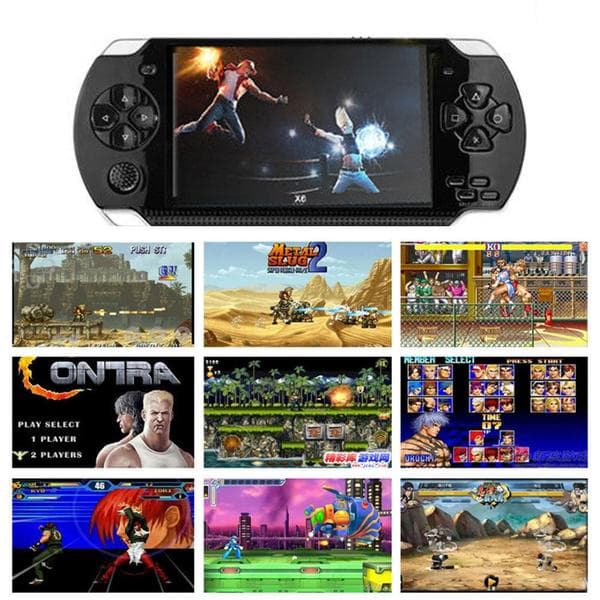 8 GB 32-Bit 4,3 Zoll PSP Tragbare Handheld-Spielekonsole X6 Arcade Nostalgie Retro FC Handheld GBA Elektronischer Handheld 10000 Spiele weiß