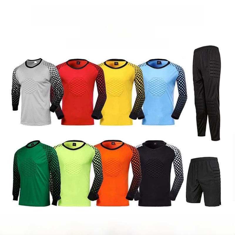 Unisex Langarm-Fußballtorwarttrikot und Schutztrainingsanzug