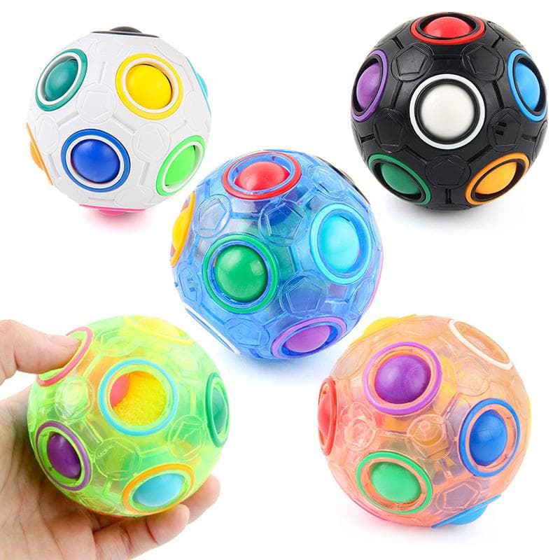 Kreativer magischer Regenbogen-Puzzleball, Zappeln, Anti-Stress-Spielzeug für Kinder und Erwachsene, Stressabbau, Farben passender Ball, lustige