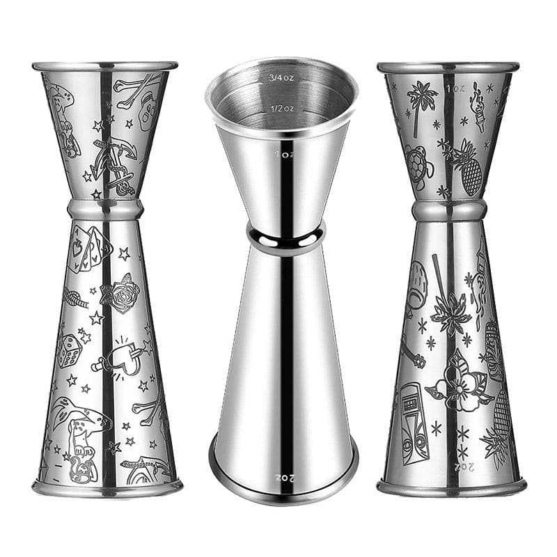 Double Jigger pour Bartending, Jigger à Cocktail 2 oz 1 oz | Tasse à Mesurer à Cocktail Jigger Japonais Mesureur de Shot Jiggers