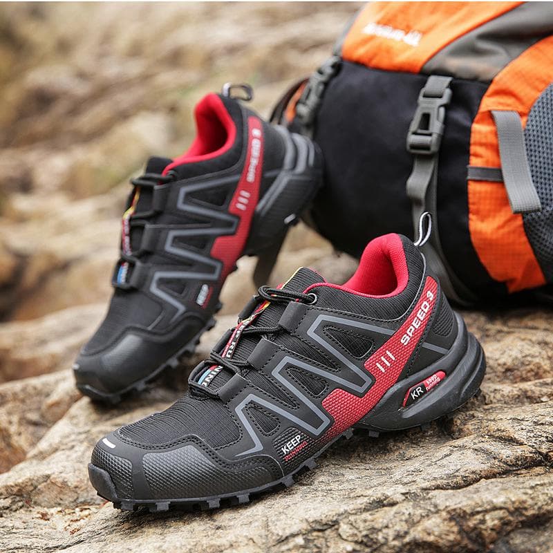 2025 Herren Wanderschuhe Outdoor Atmungsaktive Anti-Rutsch Trekkingstiefel, leichte Wanderschuhe zum Bergsteigen Camping Wandern cm grün
