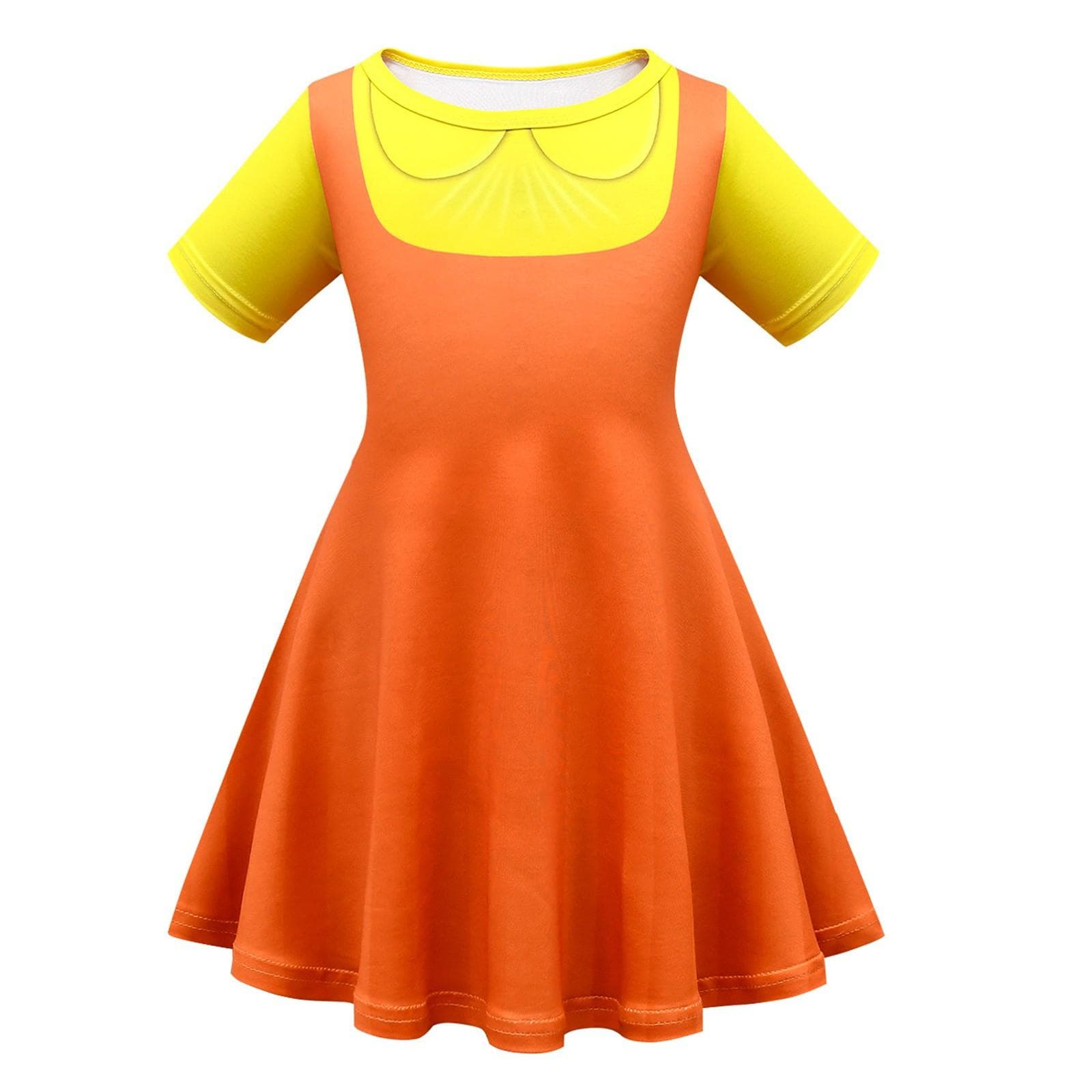 Kinder kurzarm Cosplay Kleid Puppe Mädchen Kleid Party cm gelb