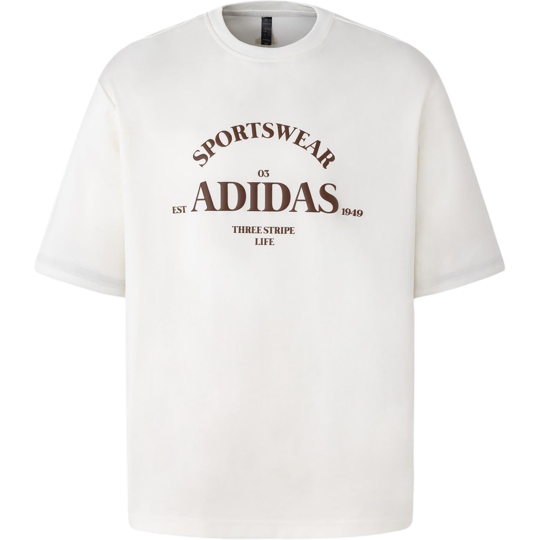 T-shirt Décontracté Adidas Col Rond Imprimé Logo Manches Courtes Homme Hauts Han-Yu-Blanc JD0441 cm