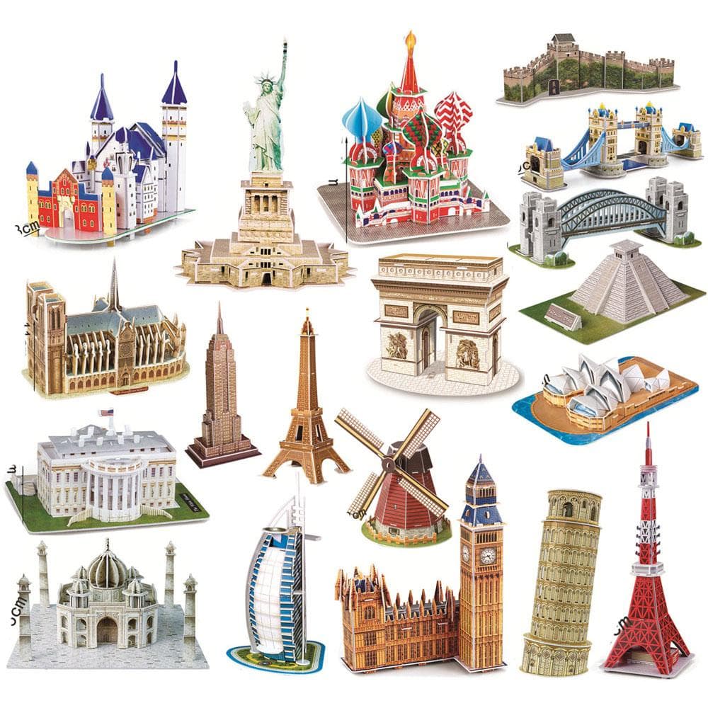 40 Stil Weltberühmte Architektur Gebäude 3D Puzzle Modell Konstruktion 3D Jigsaw Puzzle Spielzeug Für Kinder Weihnachtsgeschenk
