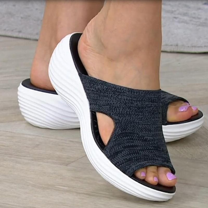 Neue Damen Orthopädische Stretch Orthesen Plus Size Sommer Flache Sandalen Damen Offene Zehen Atmungsaktive Rutschen Stretch Cross Schuhe Outdoor
