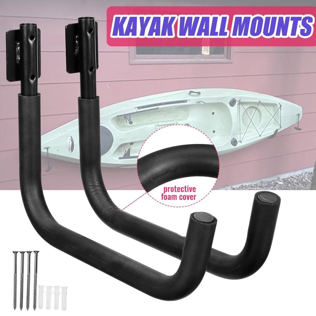 Acier Robuste Supports Muraux pour Kayak Berceaux Supports Garage Cintre pour Kayaks Canoës Planches de Surf 45KG 2 Pièces