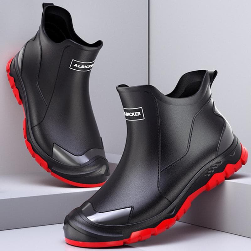Outdoor rutschfeste leichte Schuhe Herren Gummistiefel Wasserdichte Gummi-Fischereischuhe Langlebige wasserdichte Gummi-Fischereischuhe 36-48 cm schwa