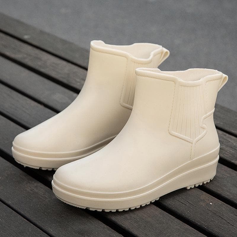 Rutschfeste, wasserdichte kurze Regenstiefel für Damen für Küche und Wäsche – Sommer-Überschuhe aus Gummi cm grün