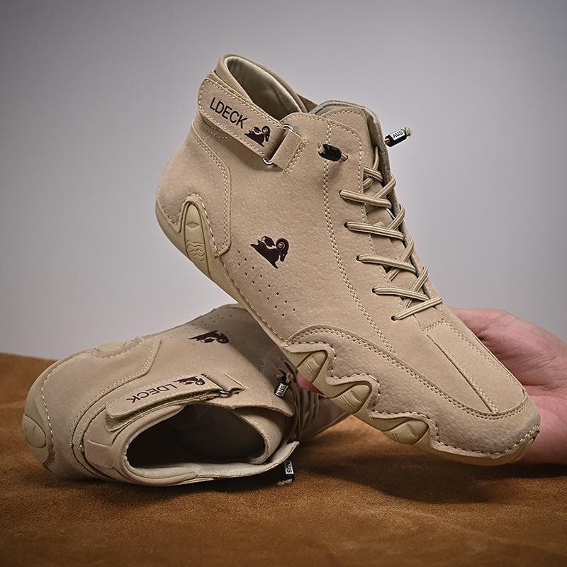 2022 Italienische Wildlederstiefel Handgefertigt mit Verschluss High Top Plüsch Verdickung Herren Freizeitschuhe Baumwollschuhe Zehen Lederstiefel