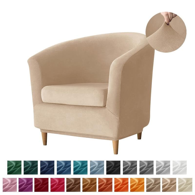 Split Velvet Club Tub Armchairs Stuhlhussen Stretch Solid Color Sofa Schonbezug Sofa Couchbezug für Bartheke mit Sitzbezug