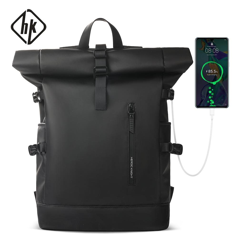 Luxus männer Rucksack Reise Oxford Wasserdichte USB Lade Laptop Business Tasche Roll Design Hohe Kapazität Mochilas schwarz