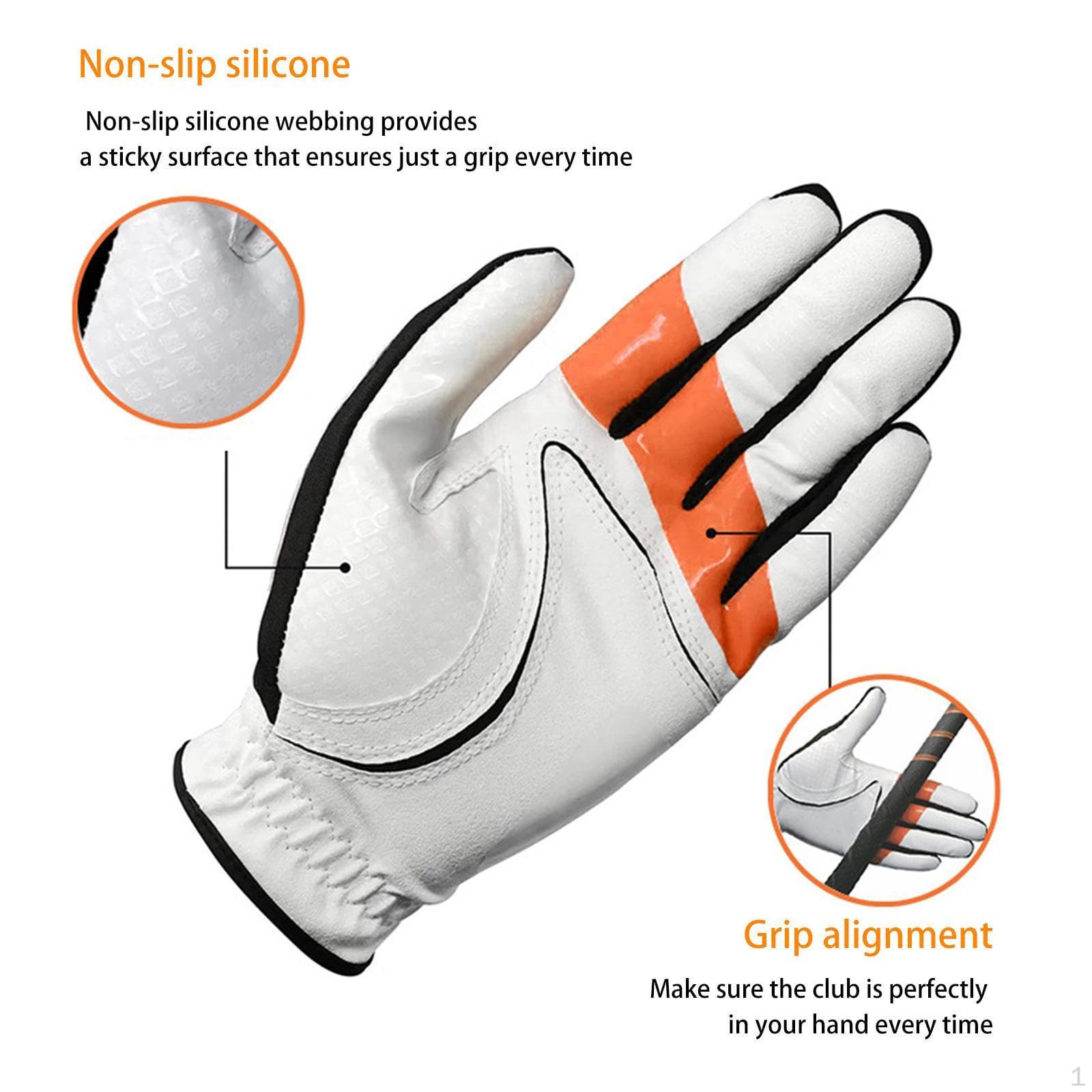 Vollfinger Golf Trainingshandschuh für die linke Hand mit Gelenkstütze Outdoor-Sportarten
