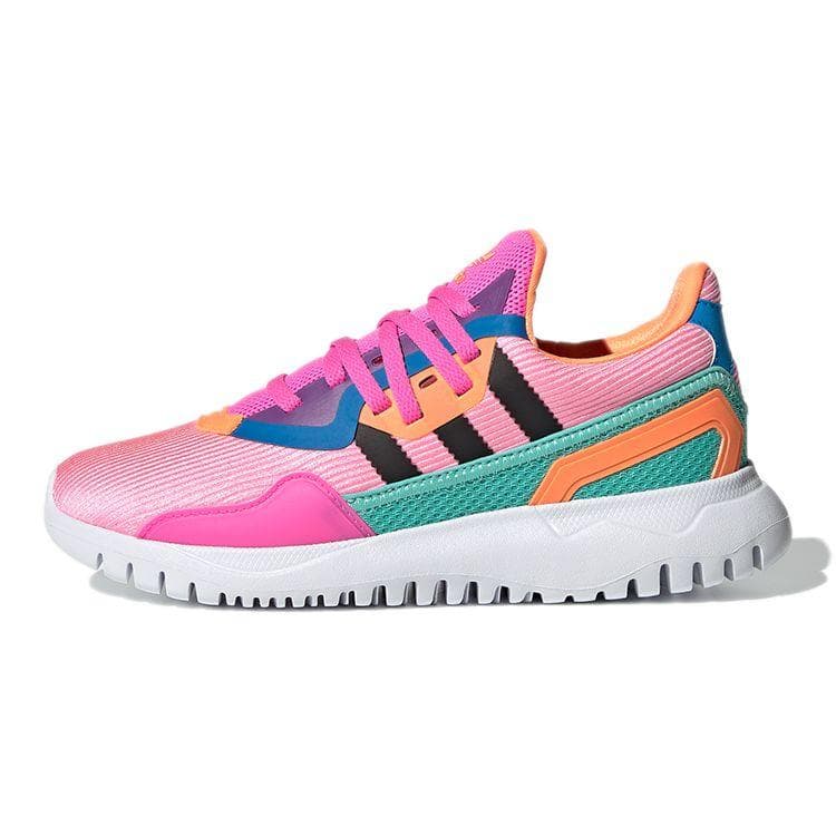 Adidas Originals Flex J Hyper Pop Chaussures de sport pour enfants Rose Noir Core Orange Criard FX5332 cm