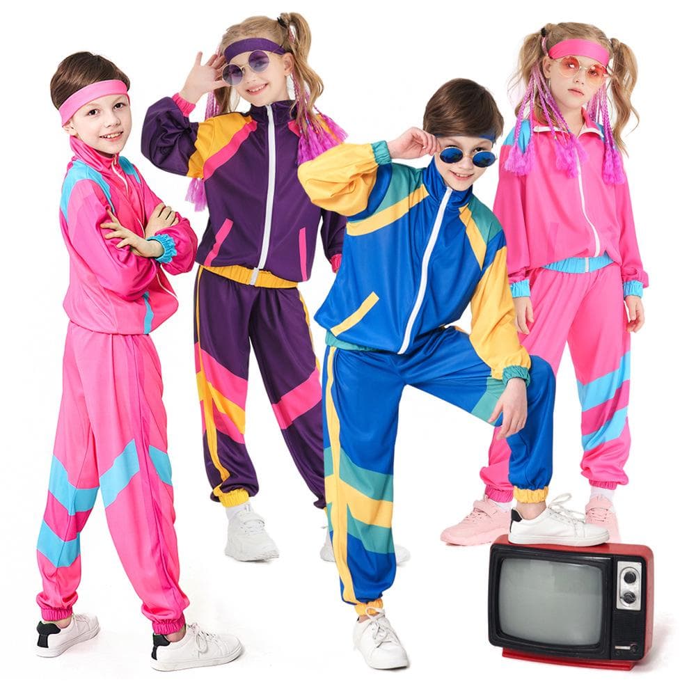 Disco-Tanzkostüme für Jungen und Mädchen - Hip-Hop-Performance-Kleidung in drei Farben 150-160cm blau