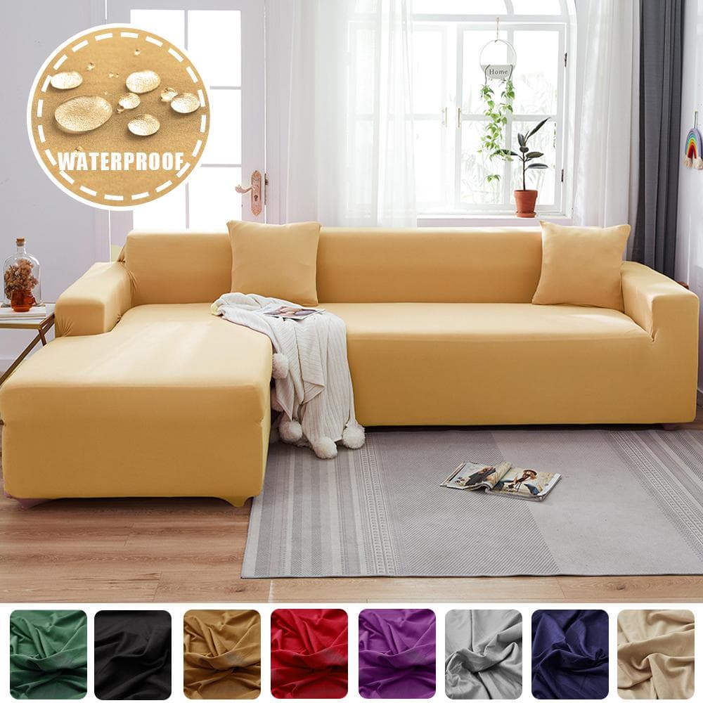 Wasserdichte, einfarbige Sofabezüge, elastisch, staubdicht, für Haustiere, Kinder, Eckcouch-Schonbezüge für Esszimmer, Küche, Hotel, Bankett
