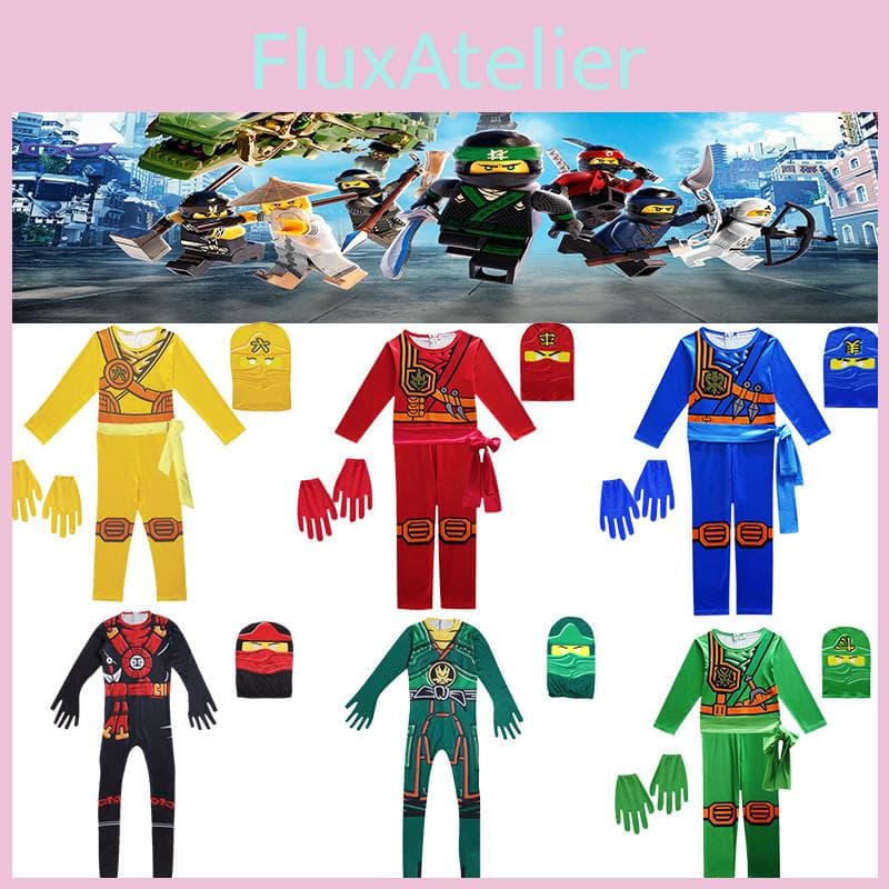 Hochwertiges Polyester Ninjago Kai Jay Cosplay Partykleidung für Kinder 120cm