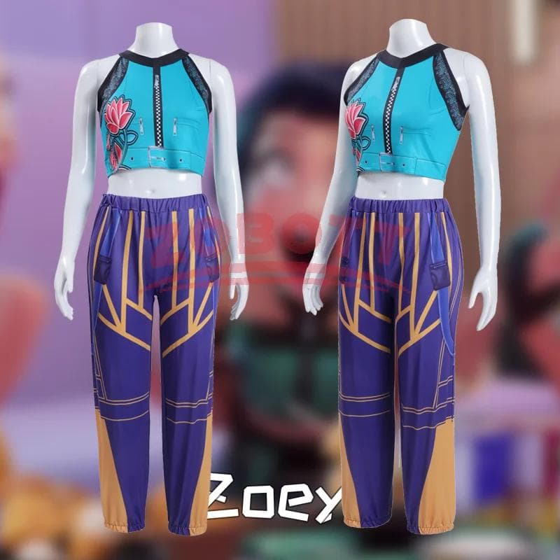 Kinder Kpop Dämonenjäger Rumi Zoey Mira Cosplay Huntrix Kostüm für Mädchen Kleidung Gruppe Idol Rollenspiel Halloween Karneval Anzug cm