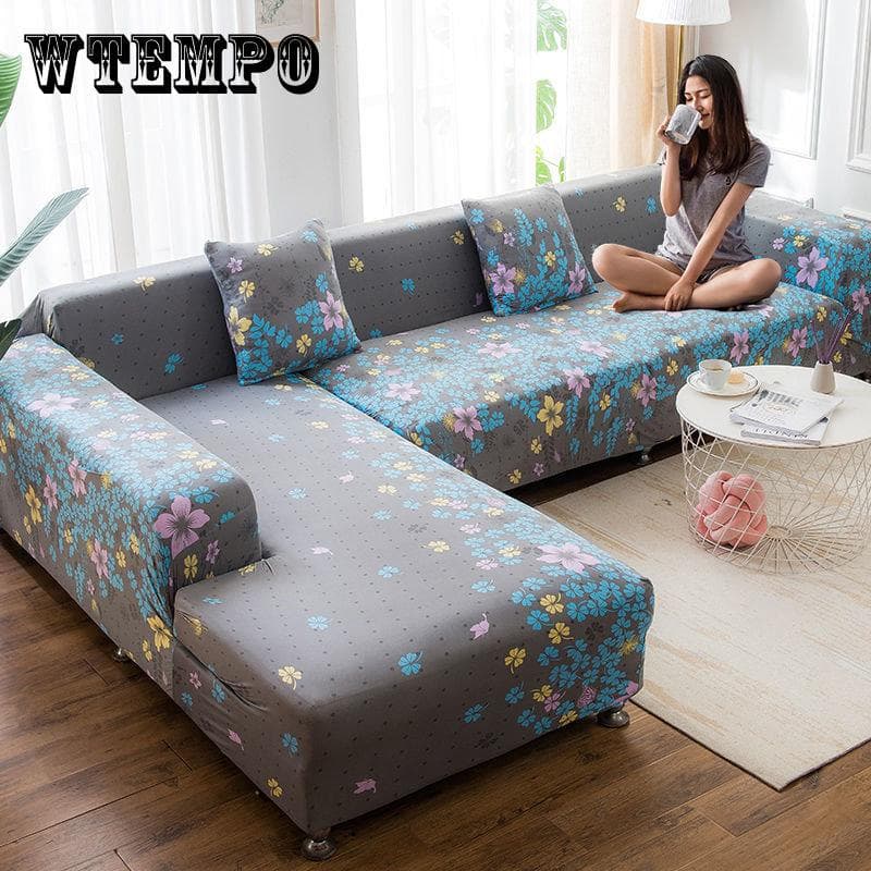 Stretch-Sofabezug mit Blumendruck, elastischer Möbelschutz, Schonbezüge, Couchbezug, 1/2/3/4-Sitzer-Sofabezug für Wohnzimmer