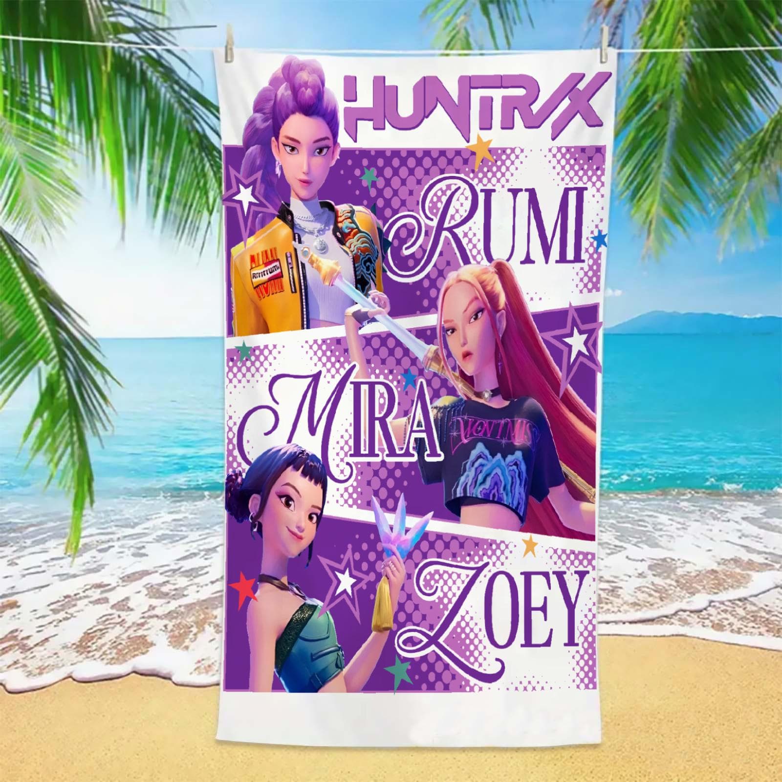 K-POP Strandtücher D-Dämonenjäger Mikrofaser Sandabweisend Schnelltrocknendes Badetuch Beste Geburtstagsgeschenke für Mädchen Frauen Schwimmparty