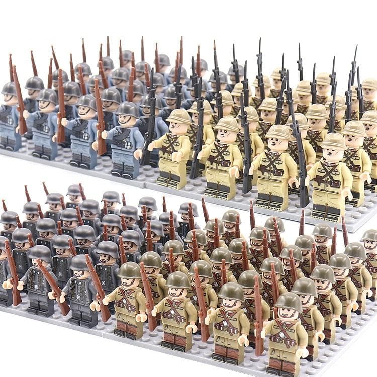 24 TEILE/SATZ Weltkrieg Soldaten Gewehr Waffen Gun Figuren Teile Blöcke Montage DIY Modell Gebäude Kits Spielzeug